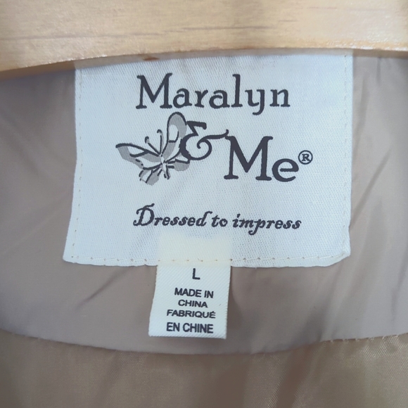 Women's Shepra Mixed Media Waist Coat in Taupe & Cream Size L NWT - Picture 3 of 3